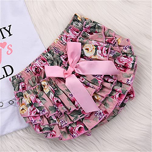 Honykids 3PCS Newborn Baby Girl Romper Jumpsuit Bodysuit +Pants Shorts+Headband Outfit Set from Honykids