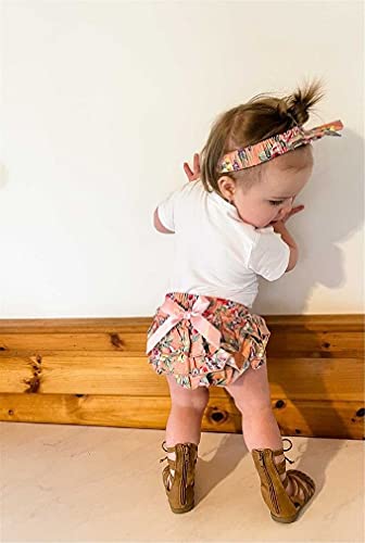 Honykids 3PCS Newborn Baby Girl Romper Jumpsuit Bodysuit +Pants Shorts+Headband Outfit Set from Honykids