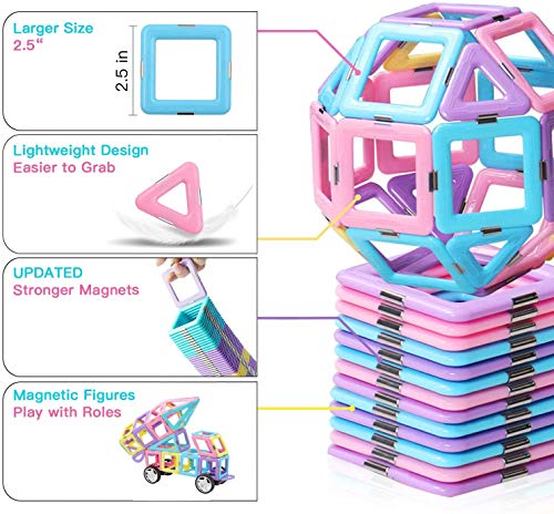 Magnetic Building Blocks Educational Toys Tiles Set for Boys & Girls Magnet Stacking Block Sets for Kid's Basic Skills Learning & Development Toys-Excellent Children's Giftsï¼YZ-054ï¼ from Ningbo Yizhi Toys Co.,Ltd