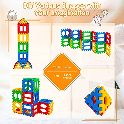 Costzon 32 Pieces Jumbo Building Blocks for Kids, Big Waffle Block Set, Preschool Educational Creativity Sensory Toy, Interconnecting Stacking Building Toy Set for Boys & Girls by Costzon