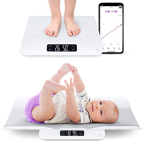 Greater Goods Smart Baby Scale, Bluetooth Connected Device, Toddler Scale, Pet Scale, Infant Scale with Hold Function (White) by Greater Goods