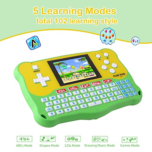 LUHYAUAN Kids Tablet/Baby Learning Pad with 102 Activities/Toddler Tablet with ABC/Words/Music/Math Interactive Educational Electronic Toys Gifts Handheld Game for Preschool Boys Girls Ages 3-12 from LUHYAUAN