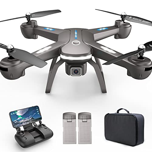 GPS Drone with 4K Camera for Adults Begineer, Dual Positioning 5G WiFi FPV Live Video 40mins Flight Time 2 Cameras RC Quadcopter Drone Auto Return Follow Me (2 Batteries) by LOPOM