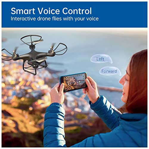 Drone with Camera 2.7K for Adults UHD Live Video Camera Drone for Beginners w/ Voice Control, Gesture Control, Altitude Hold, Headless Mode, High-Speed Rotation, 3 Speeds by JOY PRO