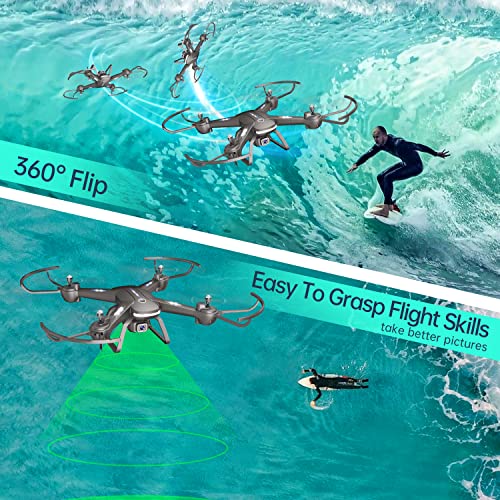 GPS Drone with 4K Camera for Adults Begineer, Dual Positioning 5G WiFi FPV Live Video 40mins Flight Time 2 Cameras RC Quadcopter Drone Auto Return Follow Me (2 Batteries) by LOPOM