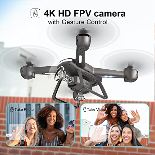 GPS Drone with 4K Camera for Adults Begineer, Dual Positioning 5G WiFi FPV Live Video 40mins Flight Time 2 Cameras RC Quadcopter Drone Auto Return Follow Me (2 Batteries) by LOPOM
