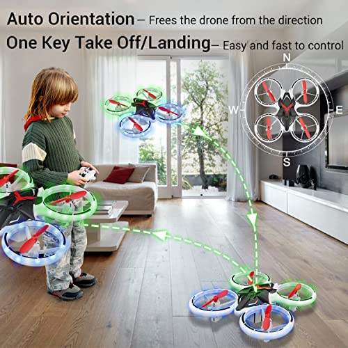 NXONE Drone for Kids and Beginners Mini RC Helicopter Quadcopter Drone with LED Lights, Altitude Hold, Headless Mode, 3D Flips, One Key Take Off/Landing and Extra Batteries, Kids Drone Toys Gifts for Boys and Girls with Remote Control from Shantou Flying 