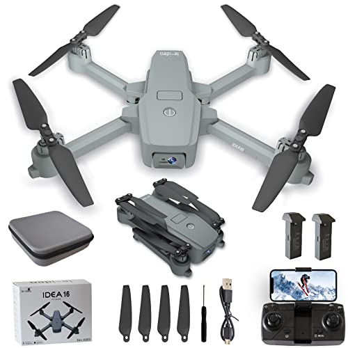 IDEA16 Drones with 2 Cameras for Adults/Beginners 4K, 5GHz FPV WiFi Live Video RC Quadcopter with 120 Wide-Angle Adjustable Professional Camera, Optical Flow Positioning, 2 Batteries Helicopter by le-idea