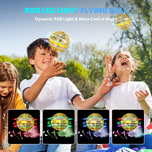 Funplus Flying Orb Ball Kids Toys,2022 Magic Controller Floating Space Hover Balls,Boomerang Ball Flying Galactic Fidget Spinner Mini Drone Toy,Cool Stuff Gifts for Kid (Gold) from FUNPLUS