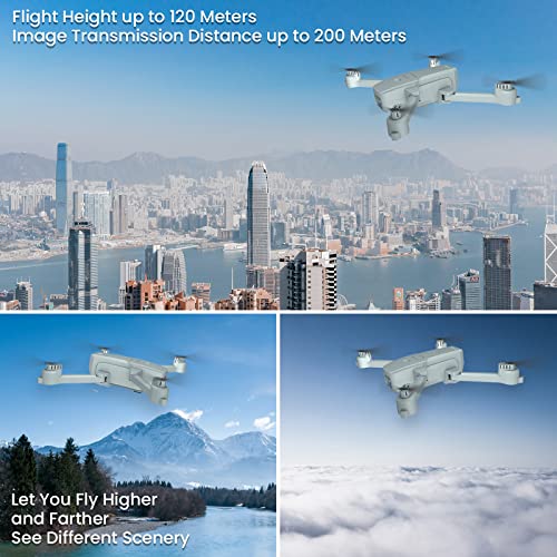 IDEA16 Drones with 2 Cameras for Adults/Beginners 4K, 5GHz FPV WiFi Live Video RC Quadcopter with 120 Wide-Angle Adjustable Professional Camera, Optical Flow Positioning, 2 Batteries Helicopter by le-idea