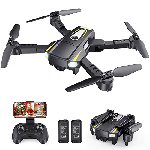 ZGMON Drone with 1080P HD Camera for Adults, Foldable Mini Drones for Beginners Kids, FPV RC Quadcopters Helicopter Gifts Toys, Voice Control, Gesture Control, Throw to Go, 3D Flip, Altitude Hold, 2 Batteries by ZGMON