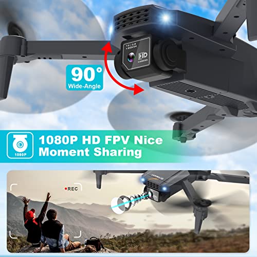 TERCASO Drone with Camera for Adults, WiFi 1080P HD Camera FPV Live Video, RC Quadcopter Multirotors, Altitude Hold, Headless Mode, One Key Take Off/Landing Drone for Kids Toys Gifts or Beginners by Tercaso