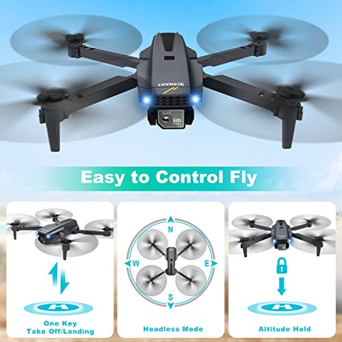 TERCASO Drone with Camera for Adults, WiFi 1080P HD Camera FPV Live Video, RC Quadcopter Multirotors, Altitude Hold, Headless Mode, One Key Take Off/Landing Drone for Kids Toys Gifts or Beginners by Tercaso