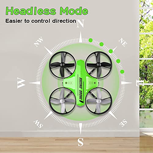 ATOYX Mini Drone Easy to Fly Drone for Kids & Beginners, Indoor Outdoor Nano RC Helicopter Quadcopter with Auto Hovering, Headless Mode, Remote Control, Children's Day Gift for Boys Girls -Green by ATOYX
