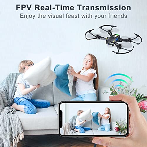 ZGMON Drone with 1080P HD Camera for Adults, Foldable Mini Drones for Beginners Kids, FPV RC Quadcopters Helicopter Gifts Toys, Voice Control, Gesture Control, Throw to Go, 3D Flip, Altitude Hold, 2 Batteries by ZGMON