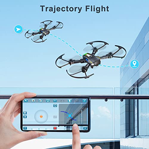 ZGMON Drone with 1080P HD Camera for Adults, Foldable Mini Drones for Beginners Kids, FPV RC Quadcopters Helicopter Gifts Toys, Voice Control, Gesture Control, Throw to Go, 3D Flip, Altitude Hold, 2 Batteries by ZGMON