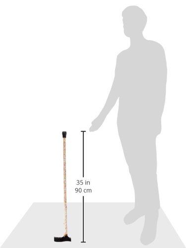 DMI Walking Cane, Walking Stick, Foldable Cane for Men, Women, Seniors and Handicapped Adjusts from 33-37 Inches in 1 inch increments with Ergonomic Wood Handle, Supports up to 250 Pounds, Floral from DMI
