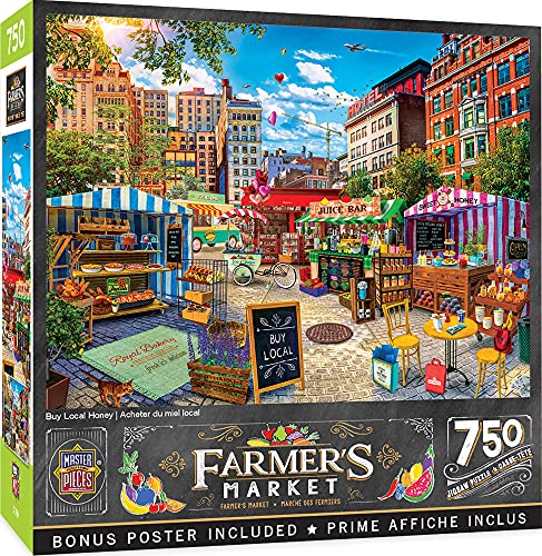 MasterPieces Farmer's Market 750 Puzzles Collection - Buy Local Honey 750 Piece Jigsaw Puzzle from MasterPieces Puzzle Company