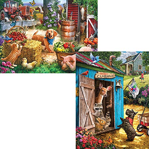 Bits and Pieces - Value Set of 2-500 Piece Jigsaw Puzzles for Adults - Hide and Seek, Whatâs The Password Jigsaws by Artist Larry Jones - 18â x 24â by Melville Direct