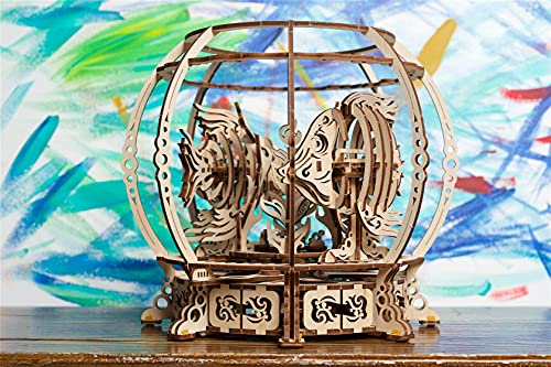 UGEARS 3D Puzzle Mechanical Aquarium - Creative 3D Wooden Puzzles for Adults Driven by a Spring - Aquarium Wood Model Kit - Unique Wooden Puzzle - 3D Puzzles for Adults and Kids Building Kit from UGEARS