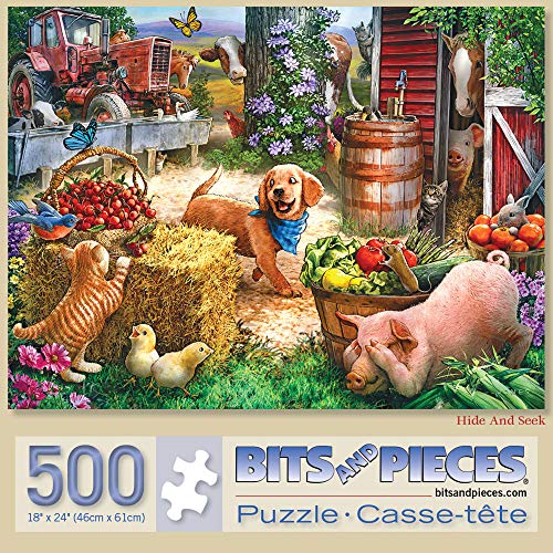 Bits and Pieces - Value Set of 2-500 Piece Jigsaw Puzzles for Adults - Hide and Seek, Whatâs The Password Jigsaws by Artist Larry Jones - 18â x 24â by Melville Direct