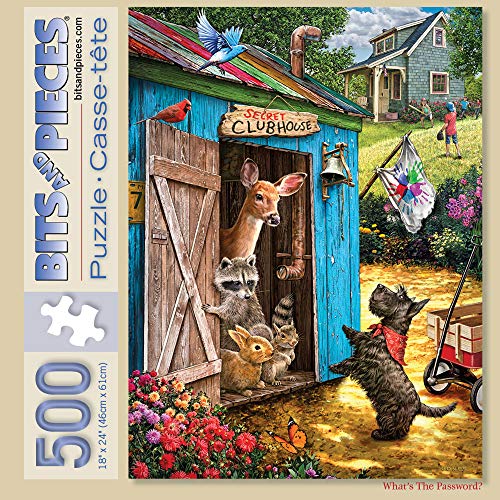 Bits and Pieces - Value Set of 2-500 Piece Jigsaw Puzzles for Adults - Hide and Seek, Whatâs The Password Jigsaws by Artist Larry Jones - 18â x 24â by Melville Direct