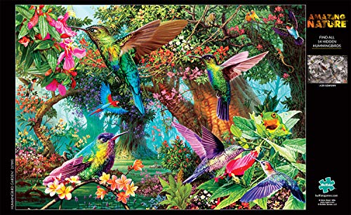 Buffalo Games - Hummingbird Garden - 500 Piece Jigsaw Puzzle with Hidden Images, Green from Buffalo Games