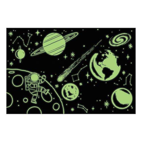Mudpuppy Outer Space Glow-in-the-Dark Puzzle, 100 Pieces, 18âx12â, Made for Kids Age 5+, Illustrations of Planets, Stars, Spaceships and More, Award-Winning Glow in the Dark Puzzle from Mudpuppy