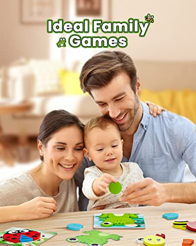 Olansit Wooden Puzzles for Toddlers 1 2 3 Year Old Girls Boys, Upgraded Toddler Puzzles with Animal Cards, 6 Pack Animal Jigsaw Puzzles Montessori Toys, Learning Travel Toys Gifts for Ages 1-3 by Olansit