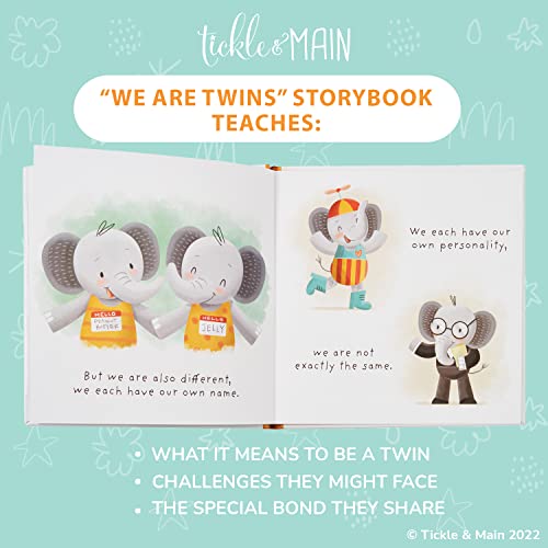 We are Twins - Baby and Toddler Twin Gift Set- Includes Keepsake Book and Set of 2 Plush Elephant Rattles for Boys and Girls. Perfect for Newborn Infant - Baby Shower - Toddler Birthday â Christmas from Tickle & Main
