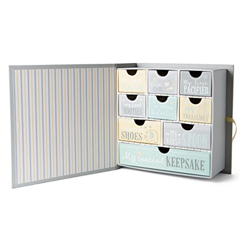 Baby Milestone Keepsake Storage Box by Votum: Track Treasured Memories, 9 Sections â 9 x 3.5 x 9 â Moon & Stars from Votum Enterprises