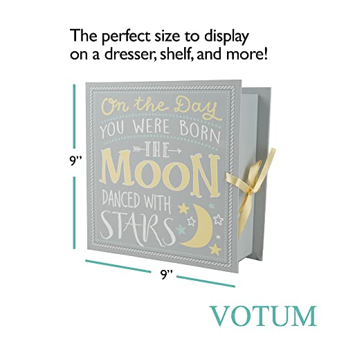 Baby Milestone Keepsake Storage Box by Votum: Track Treasured Memories, 9 Sections â 9 x 3.5 x 9 â Moon & Stars from Votum Enterprises