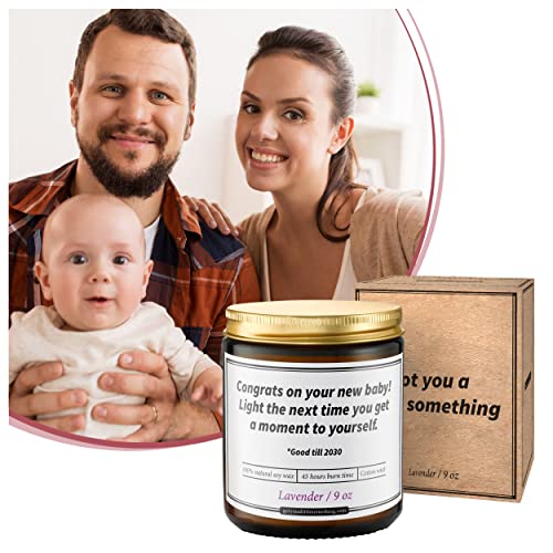 Funny Candle for New Parents - New Mom Gifts for Women | Baby Shower Gifts for New Baby First Time Mothers Mommy Mom to Be Unique Humorous Baby Registry Pregnancy Present | 9 oz Lavender Soy Candle by Got you a little something