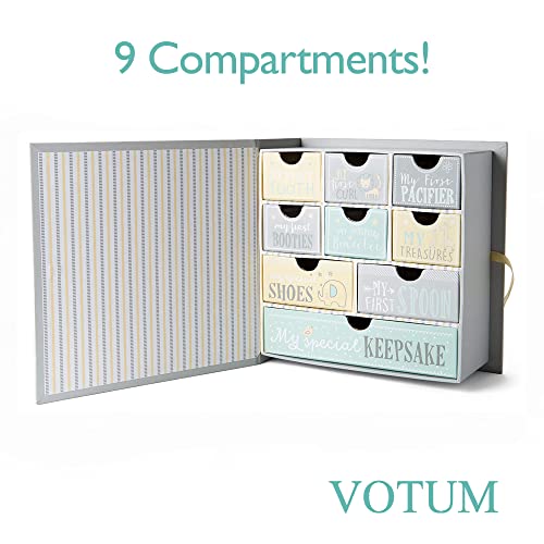 Baby Milestone Keepsake Storage Box by Votum: Track Treasured Memories, 9 Sections â 9 x 3.5 x 9 â Moon & Stars from Votum Enterprises