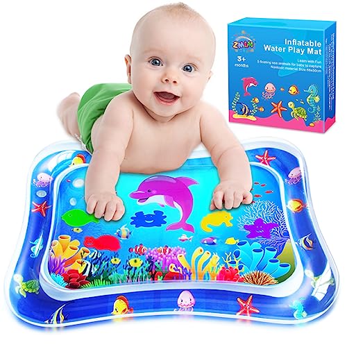 ZMLM Baby Tummy-Time Water Mat: Infant Toy Gift Activity Play Mat Inflatable Sensory Playmat Babies Belly Time Pat Indoor Small Pad for 3 6 9 Month Newborn Boy Girl Toddler Fun Game from ZMLM
