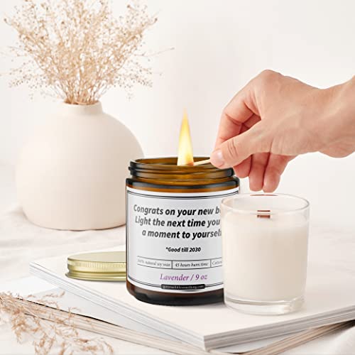 Funny Candle for New Parents - New Mom Gifts for Women | Baby Shower Gifts for New Baby First Time Mothers Mommy Mom to Be Unique Humorous Baby Registry Pregnancy Present | 9 oz Lavender Soy Candle by Got you a little something