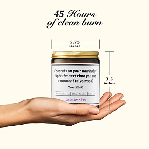 Funny Candle for New Parents - New Mom Gifts for Women | Baby Shower Gifts for New Baby First Time Mothers Mommy Mom to Be Unique Humorous Baby Registry Pregnancy Present | 9 oz Lavender Soy Candle by Got you a little something