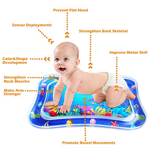 ZMLM Baby Tummy-Time Water Mat: Infant Toy Gift Activity Play Mat Inflatable Sensory Playmat Babies Belly Time Pat Indoor Small Pad for 3 6 9 Month Newborn Boy Girl Toddler Fun Game from ZMLM