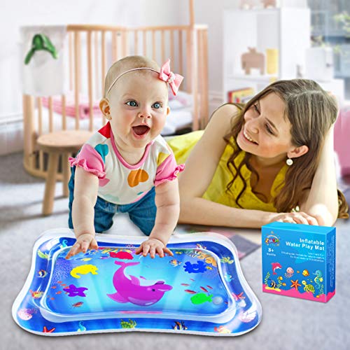 ZMLM Baby Tummy-Time Water Mat: Infant Toy Gift Activity Play Mat Inflatable Sensory Playmat Babies Belly Time Pat Indoor Small Pad for 3 6 9 Month Newborn Boy Girl Toddler Fun Game from ZMLM