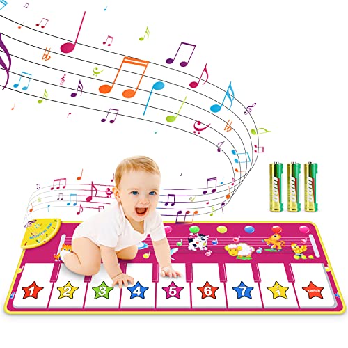 RenFox Kids Musical Keyboard Piano Mat, Electronic Music Play Blanket Dance Mat with 8 Different Animal Sound for Early Learning Education Toys Gift for Toddler Baby Boys Girls (Batteries Included) by RenFox