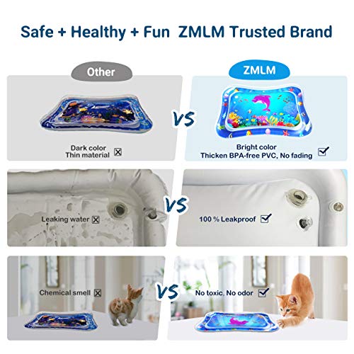 ZMLM Baby Tummy-Time Water Mat: Infant Toy Gift Activity Play Mat Inflatable Sensory Playmat Babies Belly Time Pat Indoor Small Pad for 3 6 9 Month Newborn Boy Girl Toddler Fun Game from ZMLM