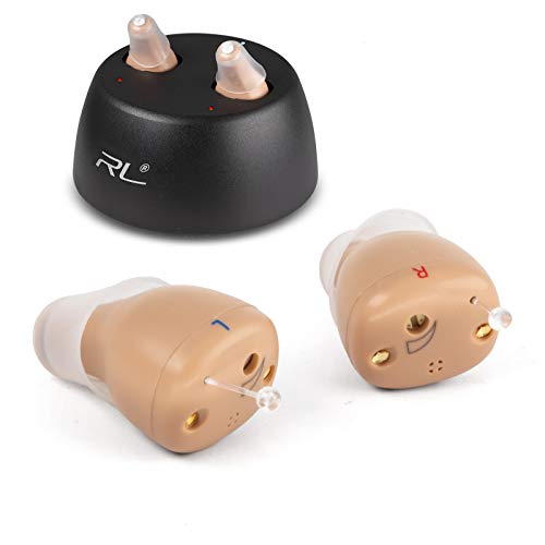 Rechargeable Hearing Amplifier to Aid and Assist Hearing of Seniors and Adults, Invisible Mini Digital Amplifiers Small & Light ( R&L C20 Pair) by R&L