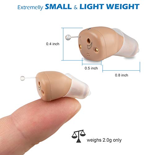 Rechargeable Hearing Amplifier to Aid and Assist Hearing of Seniors and Adults, Invisible Mini Digital Amplifiers Small & Light ( R&L C20 Pair) by R&L