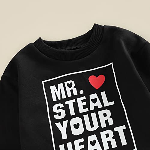 Cevoerf Newborn Infant Baby Boy Valentines Outfits Mr Steal Your Heart Sweatshirts Pants Spring Valentineâs Day Clothes from Cevoerf