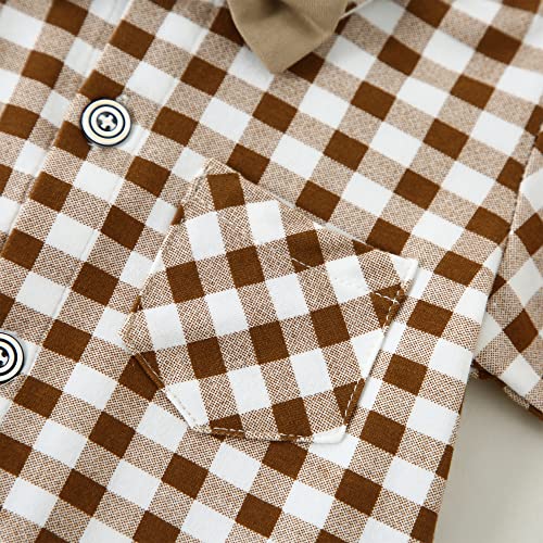 ZOEREA Baby Boy Clothes Infant Tuxedo Long Sleeve Gentleman Outfits + Suspender Pants + Bowtie + Beret Hat Baby Boy Suit Set by 