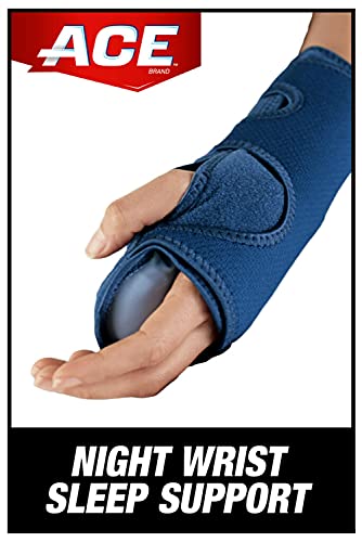 ACE Night Wrist Sleep Support, Adjustable, Blue, Helps Provide Relief from Symptoms of Carpal Tunnel Syndrome, and other Wrist Injuries by 3M