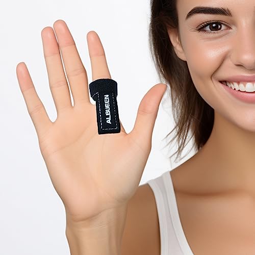 ALBUEEN, Finger Splint, Finger Brace, Support Brace for Middle, Ring, Index, Thumb and Pinky, Finger Knuckle Immobilization, Broken Fingers Straightening, Arthritis Relief, Trigger Finger Splint, Adjustable Support, Tendonitis, Pain Relief, Locked and Ste