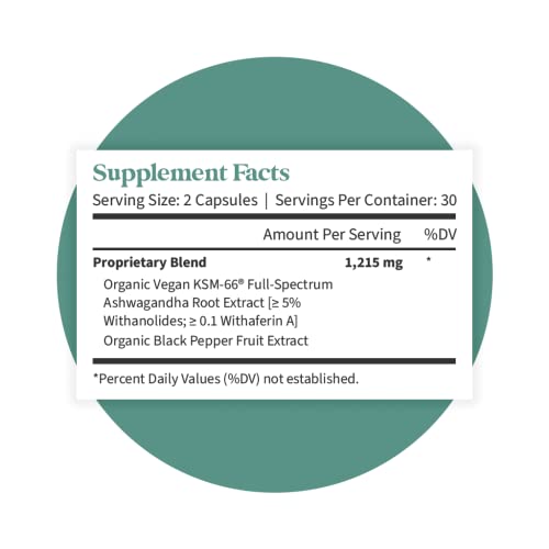 Pattern Wellness Ashwagandha Complex for Men & Women - KSM-66 & Black Pepper Extract - Supports Stress, Sleep & Mood - Whole Body Health - One A Day Supplement - Made in USA - 60 Vegan Tablets from Pattern Wellness