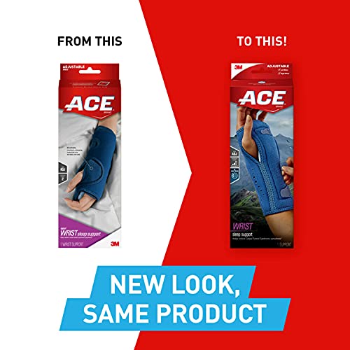 ACE Night Wrist Sleep Support, Adjustable, Blue, Helps Provide Relief from Symptoms of Carpal Tunnel Syndrome, and other Wrist Injuries by 3M