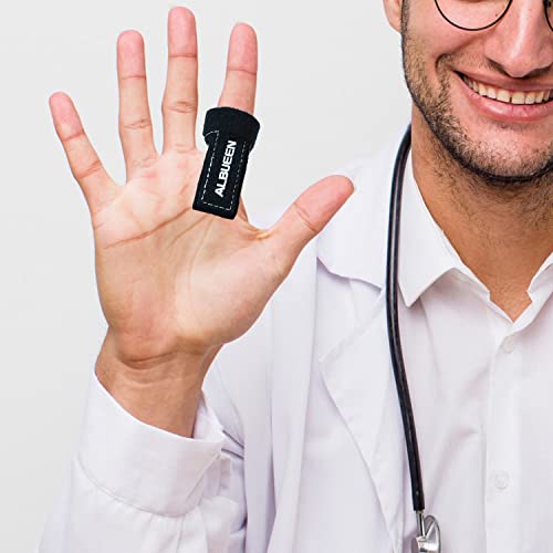 ALBUEEN, Finger Splint, Finger Brace, Support Brace for Middle, Ring, Index, Thumb and Pinky, Finger Knuckle Immobilization, Broken Fingers Straightening, Arthritis Relief, Trigger Finger Splint, Adjustable Support, Tendonitis, Pain Relief, Locked and Ste